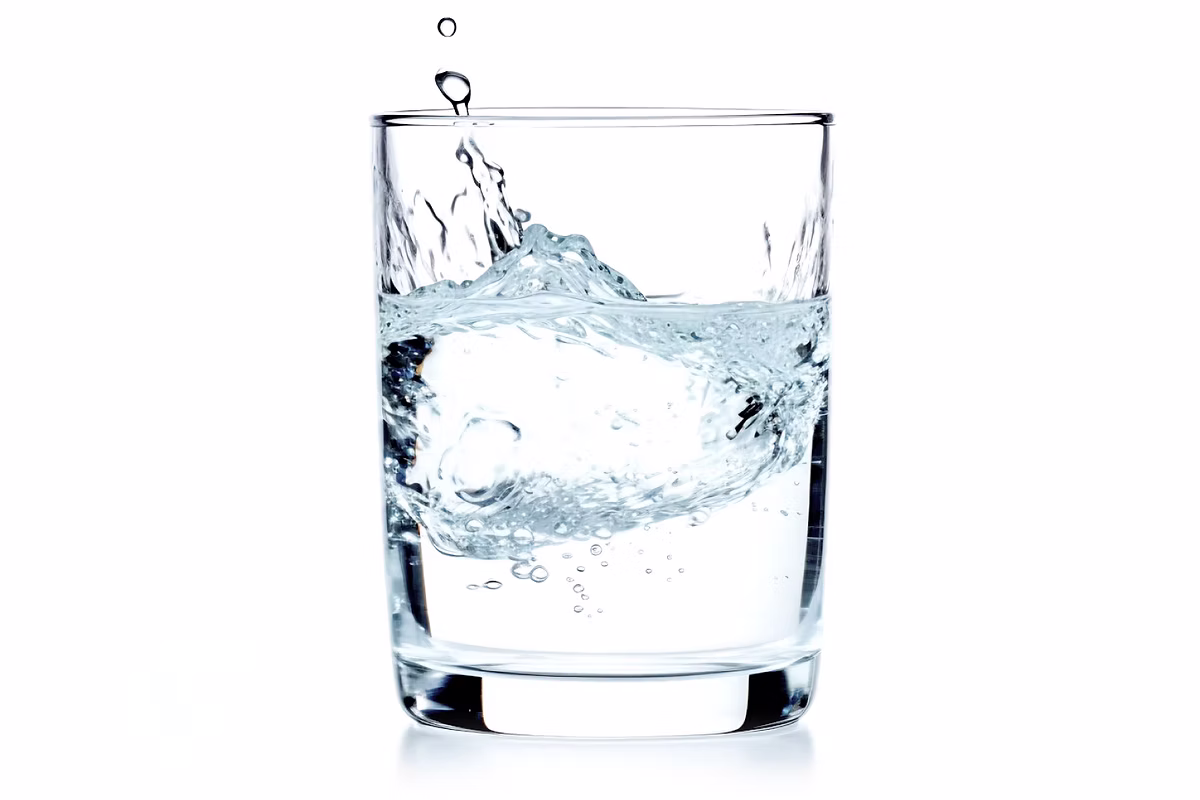 a glass of water